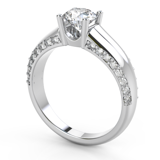 Gorgeous Solitaire White Gold Engagement Ring