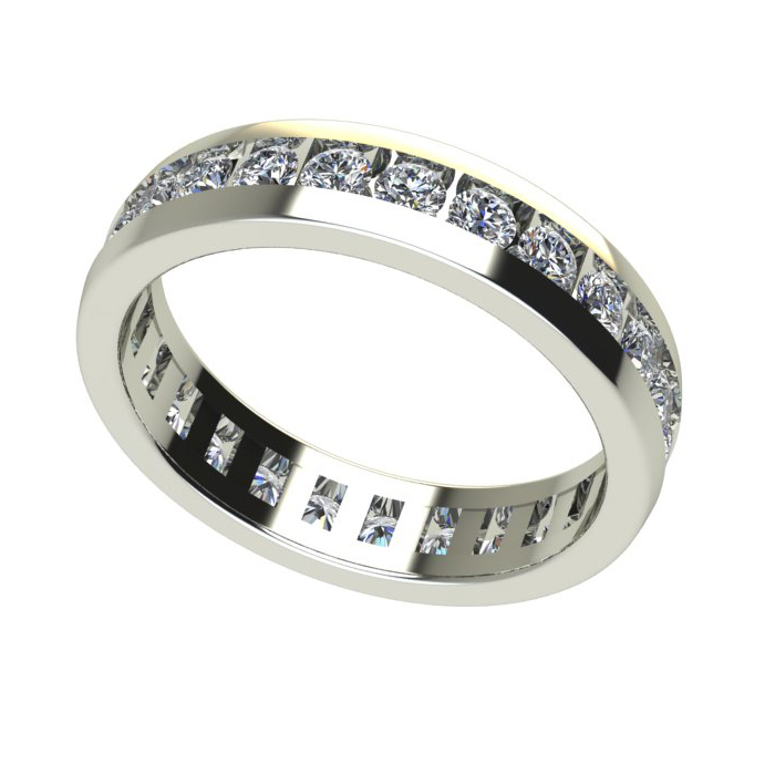 Royale Channnel Set Round Cut Diamond Wedding Ring
