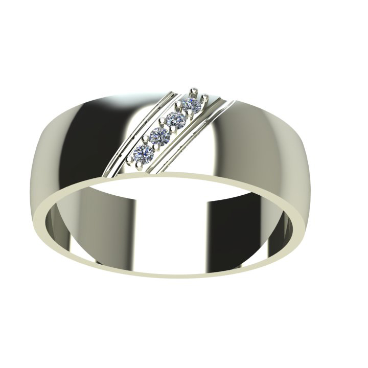 4 Diamond Solitaire Wedding Ring For Men