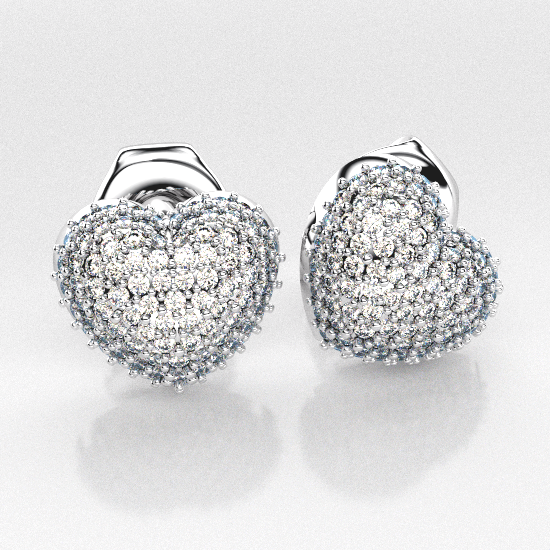 Diamond Love Frame Drop Earrings For Women