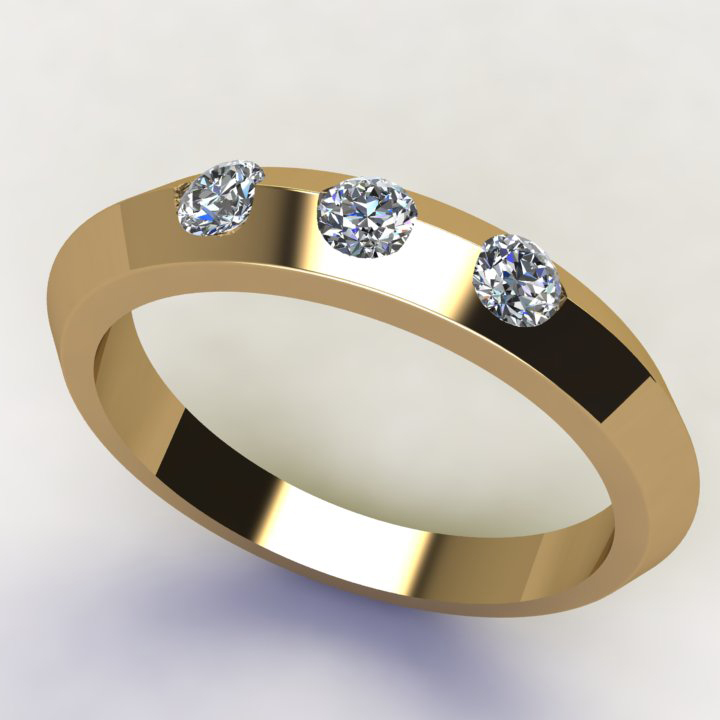 3 Diamond Gorgeous Wedding Ring For Women