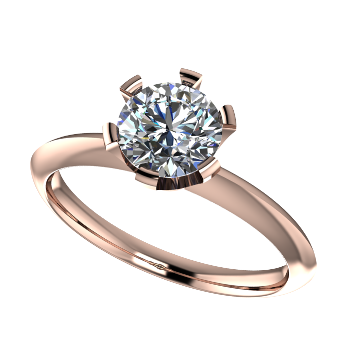 Solitaire Plain White Gold Ring For Women