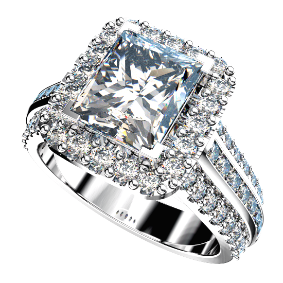 Single Row Engagement Ring for Ladies