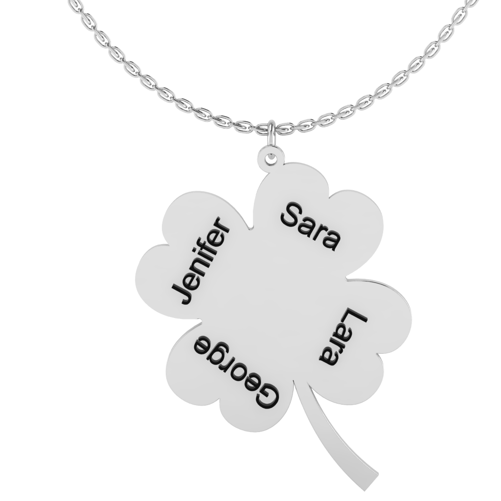 Flower Name Engraved Necklace