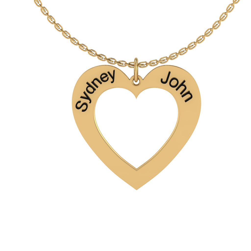 Name Engraved Heart Necklace