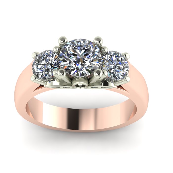 Three Stone Engagement Ring 