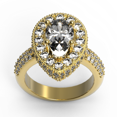 Royale Pear Cut Diamond Eengagement Ring For Women