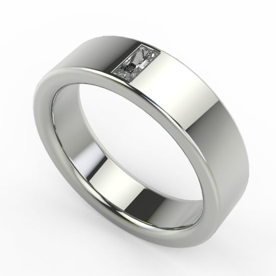 Plain White Gold Ring For Men