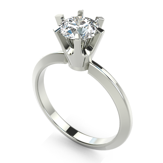 White Gold Solitaire Engagement Ring For Women