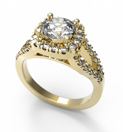 Stylish Brilliant Cut Engagement Ring