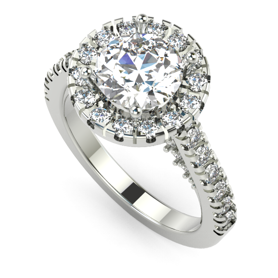 Round Center Engagement Ring