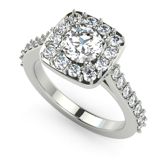 Round Center Engagement Ring