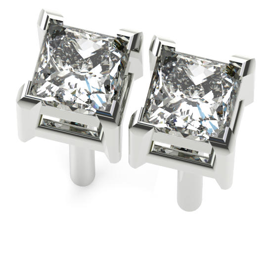 Princess Cut Diamond Earring For Women