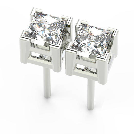 Princess Cut Diamond Earring For Women