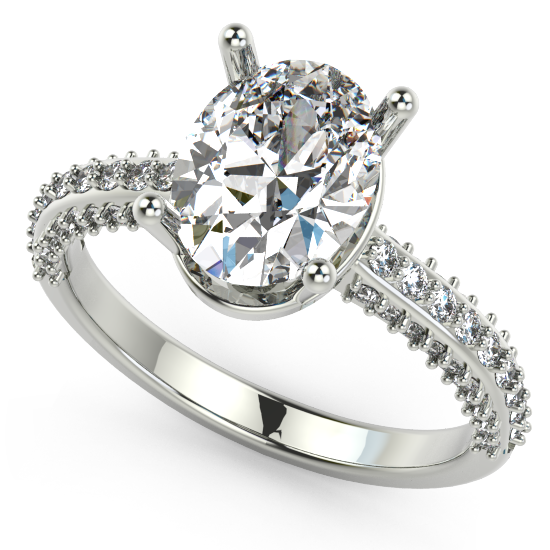 CUSHION CUT DIAMOND WHITE GOLD HALO EENGAGEMENT RING