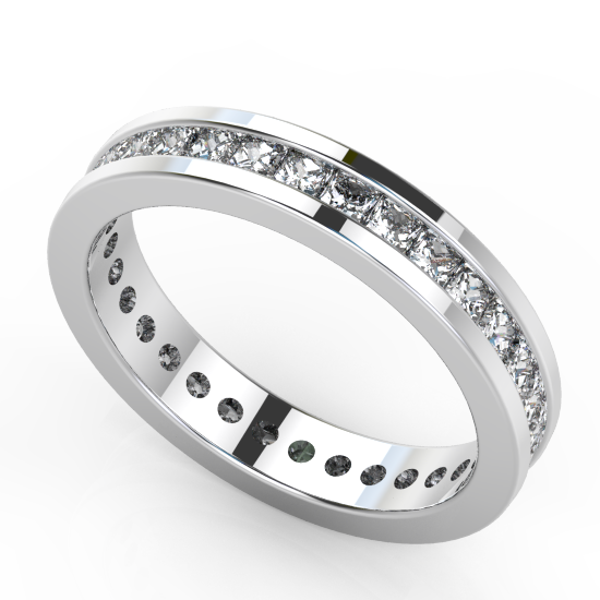 Smart Princess Cut Diamond Classic Eternity Wedding Ring