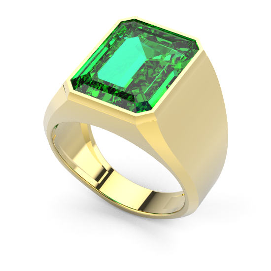 Green stone with diamond delicate design gold plated ring for men - – Soni  Fashion®