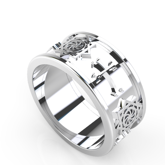 Designer Brushed White Gold Wedding Ring For Men