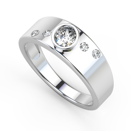 Solitaire 5 Fancy Cut Diamond Wedding Ring For Women