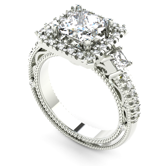 Beautiful Princess Cut Diamond Engagement Ring