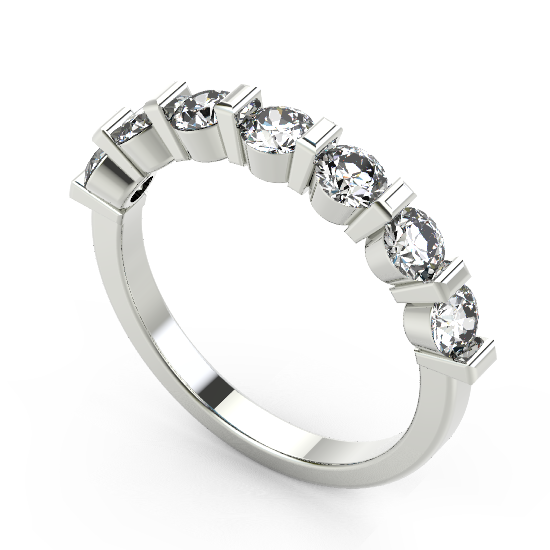 7 Diamond Stunning White Gold Ring