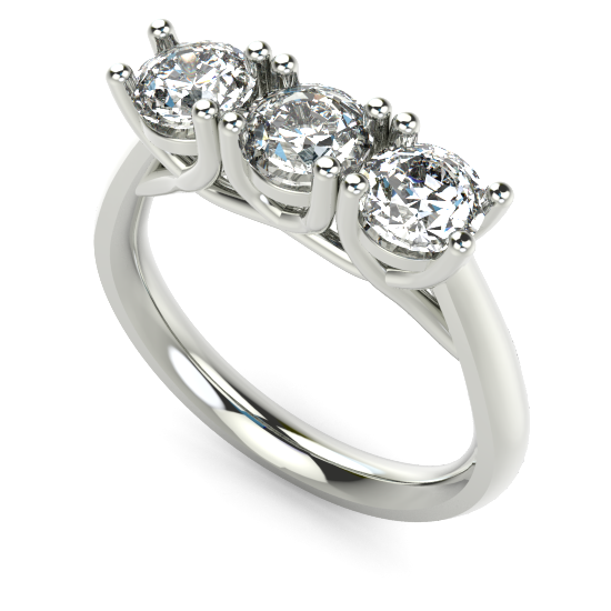 Flower Frame Round Cut Diamond Brushed Wedding Ring