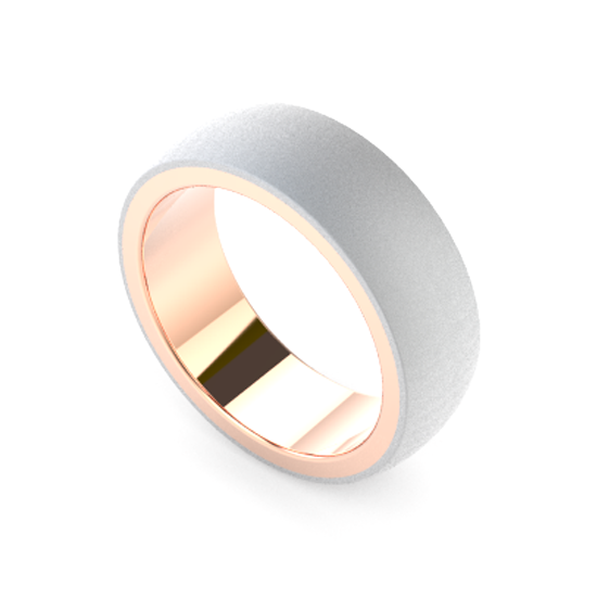 Elegant Brushed White Gold Wedding Ring For Men