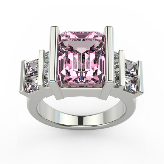 Three Diamond Fancy Cut Ring For Women