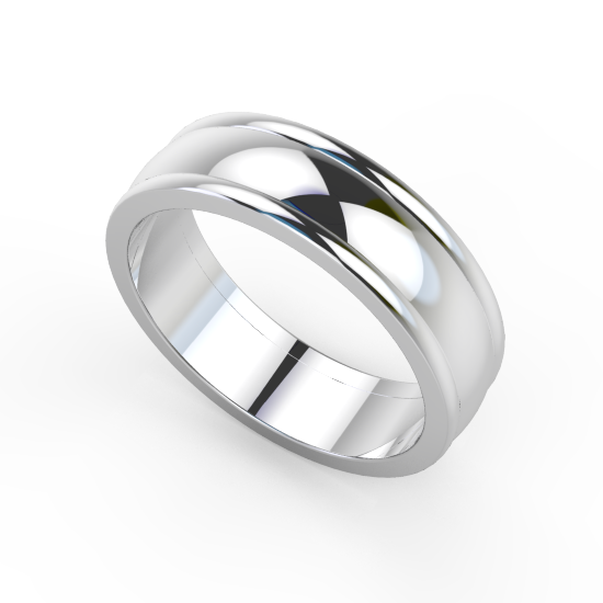 Elegant Plain White Gold Ring For Men