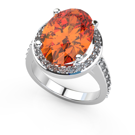 Oval Cut Color Stone Designer Ring For Ladies