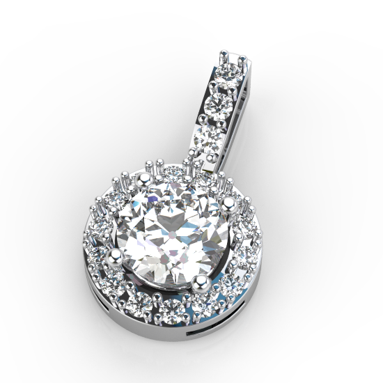 Classic Flower Frame Fancy Cut Diamond Pendant