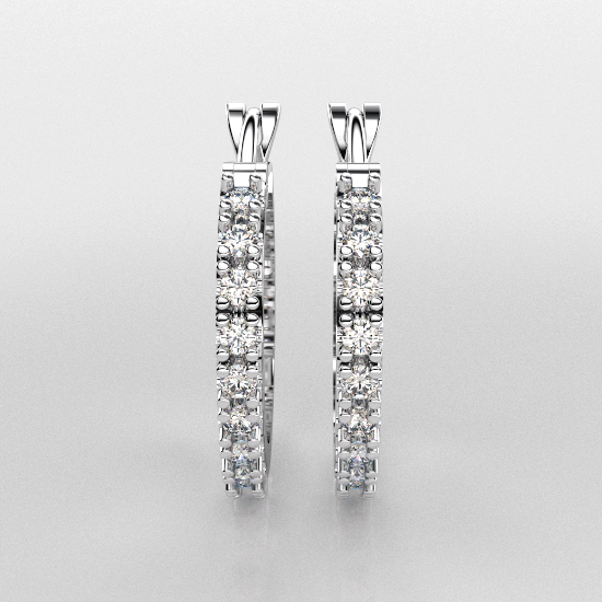 Smart Solitaire White Gold Earring For Women