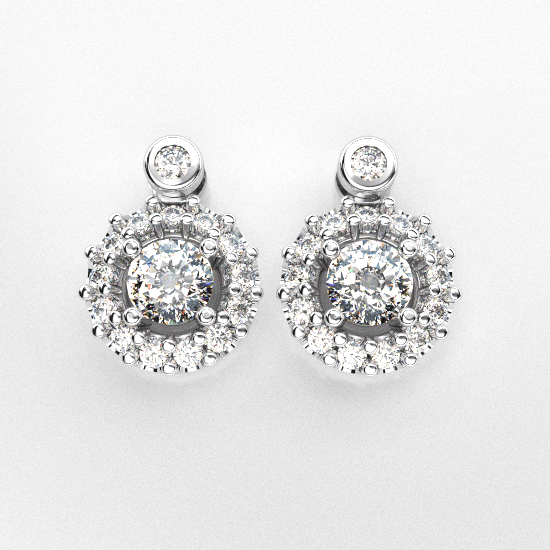 Attractive Flower Frame Fancy Cut Diamond Earring