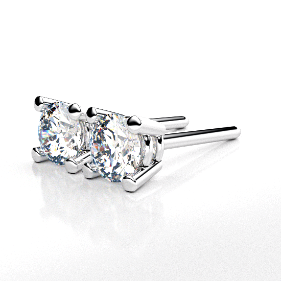 Solitaire Stud Diamond Earrings