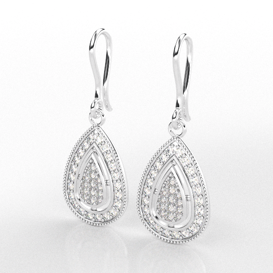 Classic White Gold Diamond Earring For Women