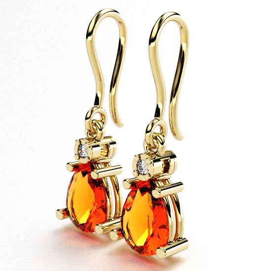 Smart Pear Cut Color Stone Earring For Women