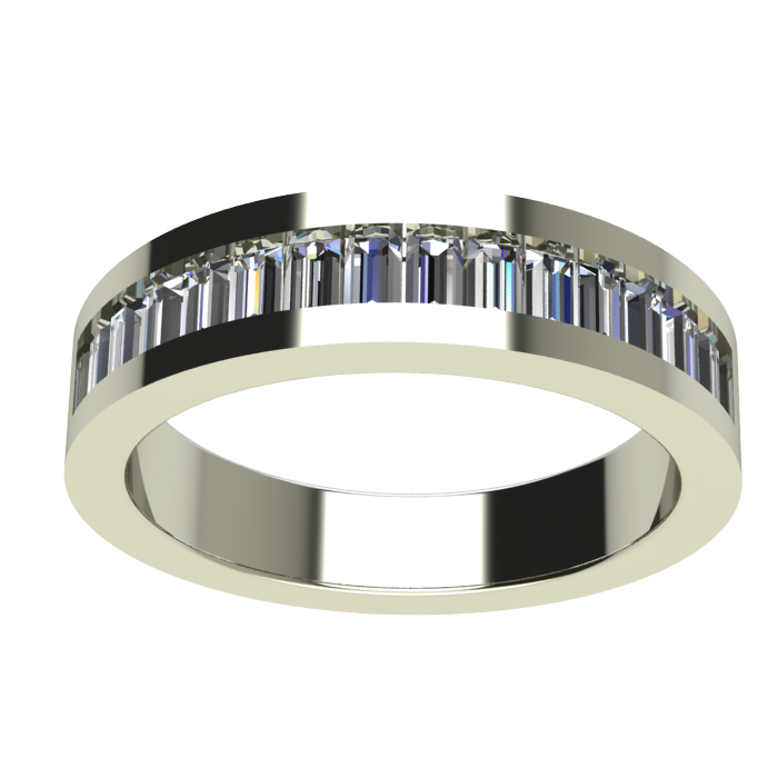 12 Emerald Cut Diamond Wedding Ring For Men