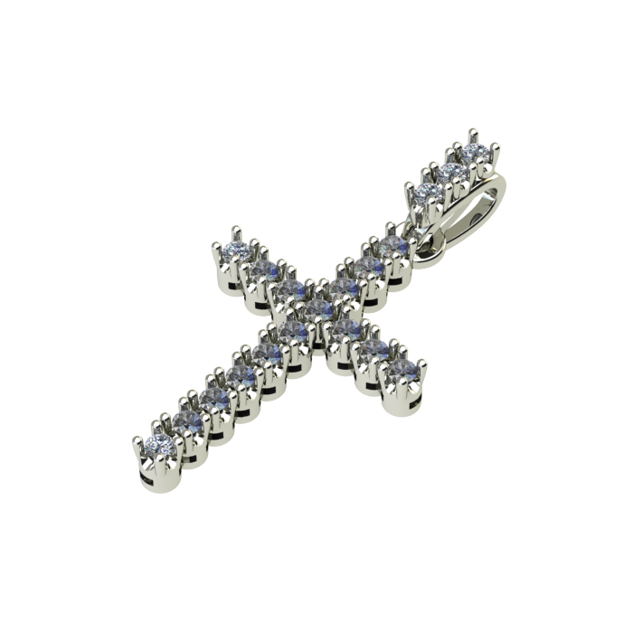 Cross Shape Fancy Cut Diamond Pendant