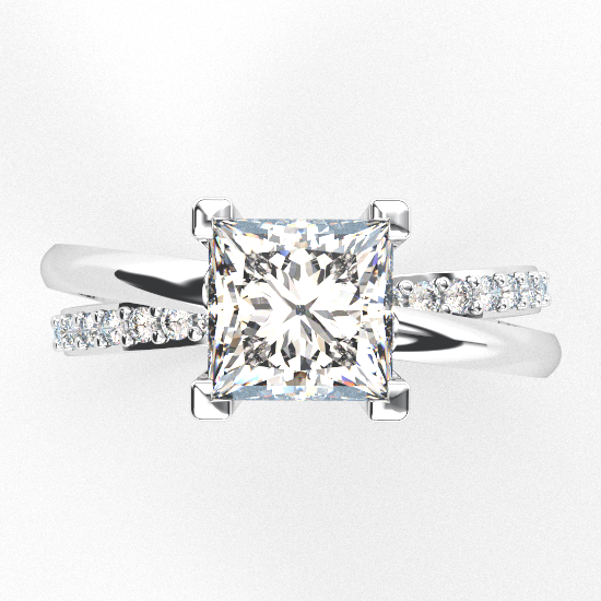 Stylish Princess Cut Engagement Ring