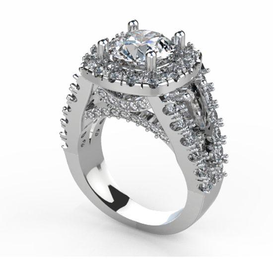 White Gold Brilliant Cut Diamond Ring