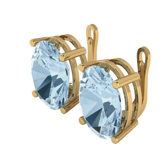 Blue Topaz Oval Earring