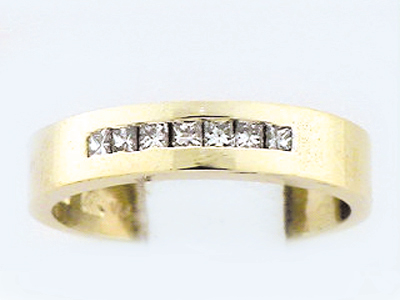 14K WHITE 7 PR CUT DIA BAND