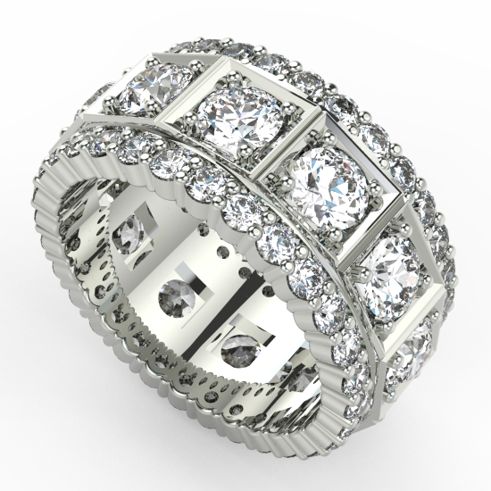 Fancy Cut Diamon Royale Eternity Wedding Ring