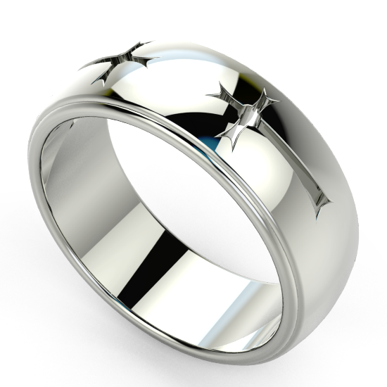 Priest Symbol Brushed Classic Wedding Ring For Men