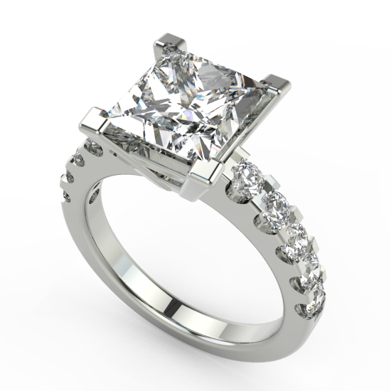 Elegant Princess Cut Diamond Beautiful Engagement Ring