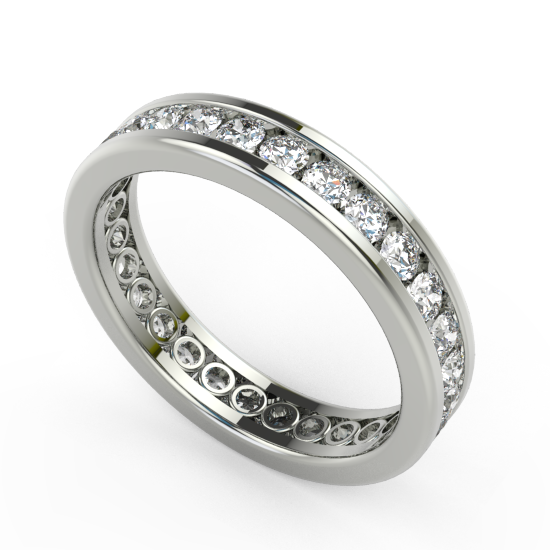 Fancy Cut Diamond Channnel Set Eternity Wedding Ring