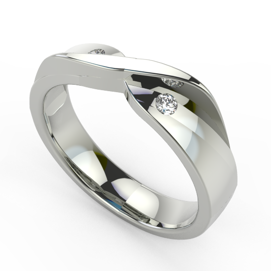 Cros Band Comfort Fancy Cut Diamond Wedding Ring For Men