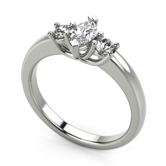 Flower Frame Classic Round Cut Diamond Wedding Ring