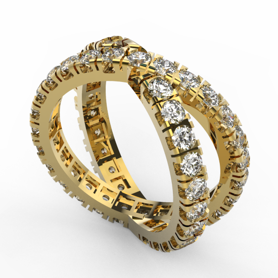 Elegant Fancy Cut Diamon Royale Eternity Wedding Ring