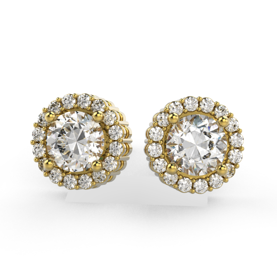 Flower Frame Fancy Cut Diamond Earring For Women